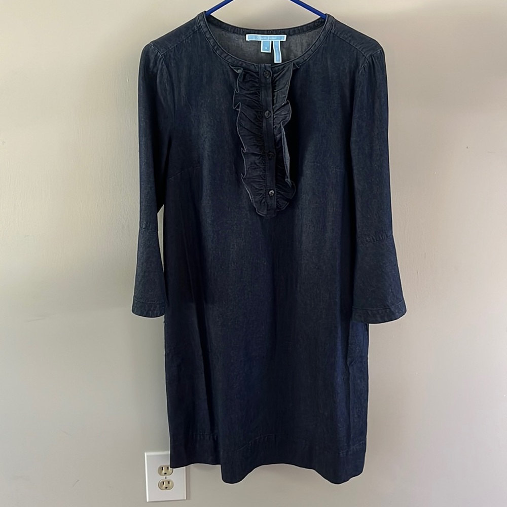 Draper James Chambray Ruffle Shift. Color Is Dark… - image 1